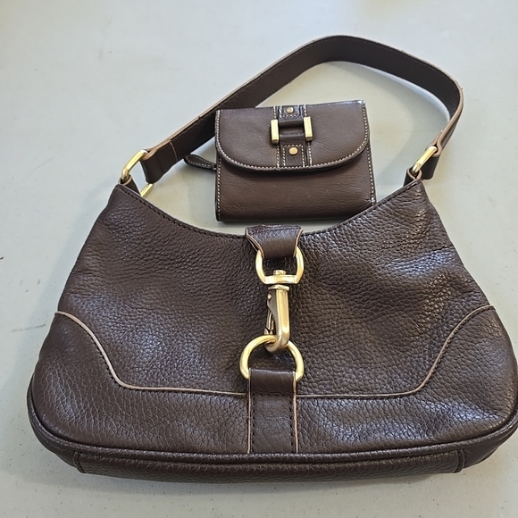 Brown Leather Shoulder Bag and Wallet Set Wilsons Leather - Picture 2 of 12